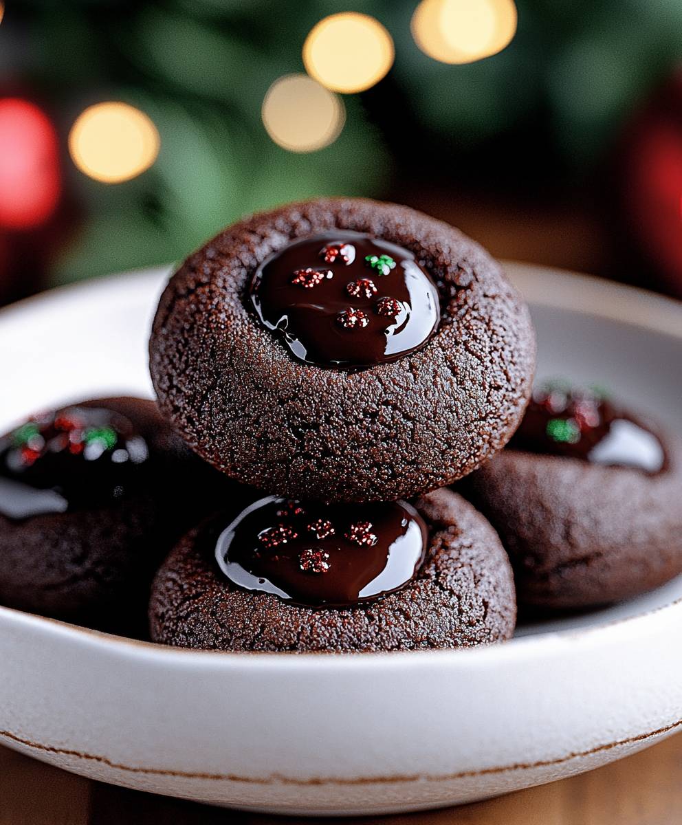 Chocolate Thumbprint Cookies