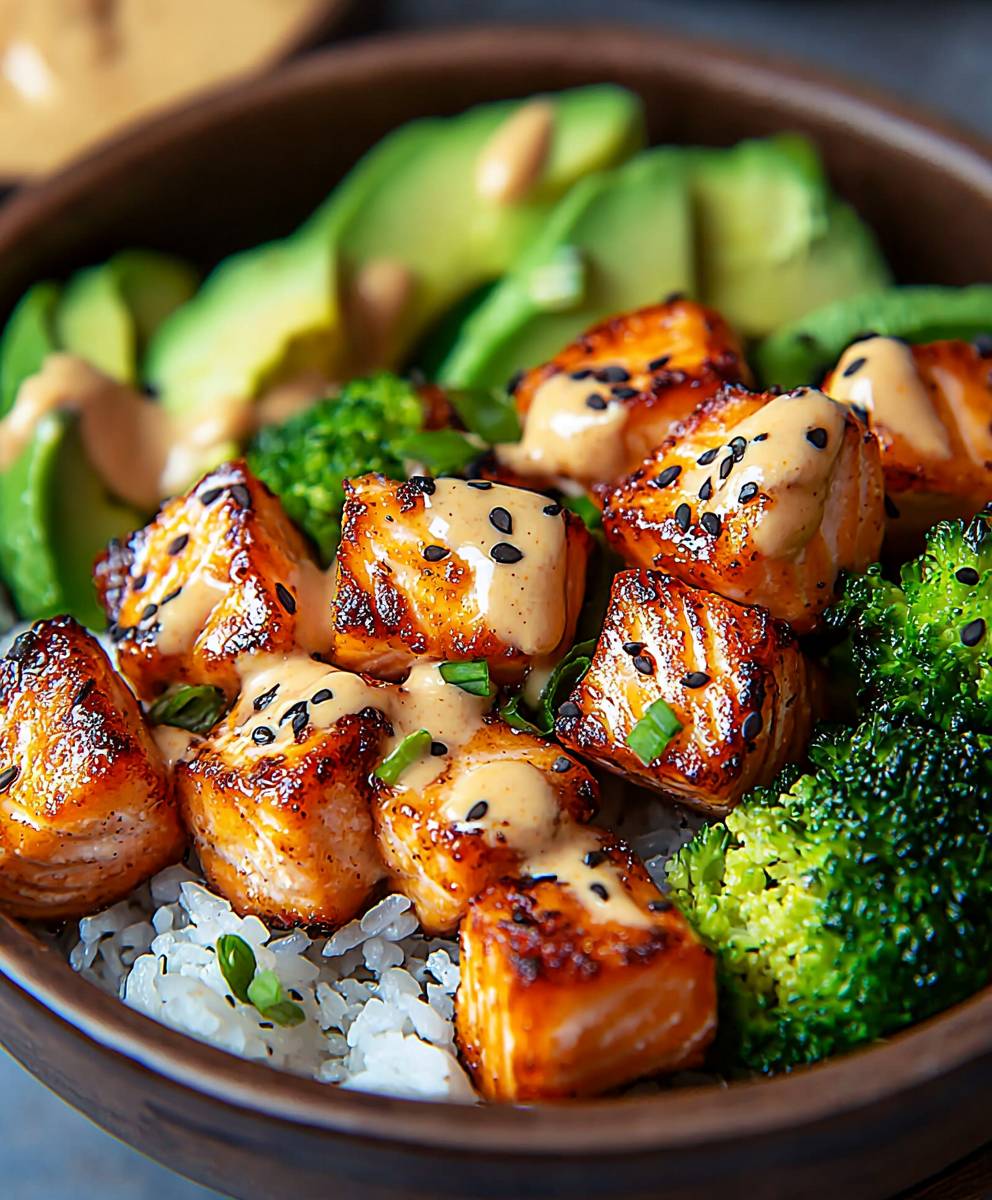 Bang bang salmon bowls