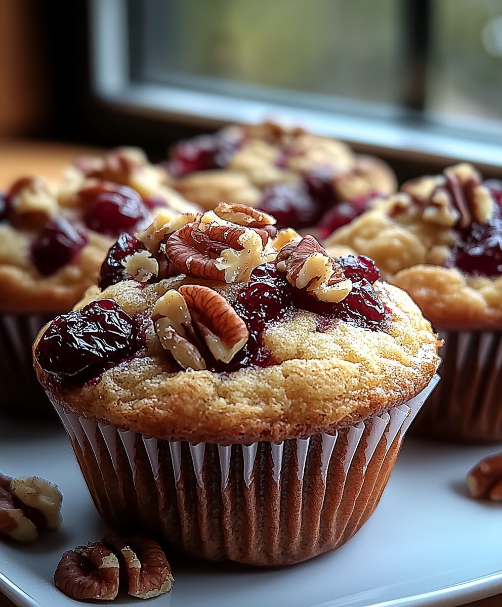 Cranberry orange pecan muffins