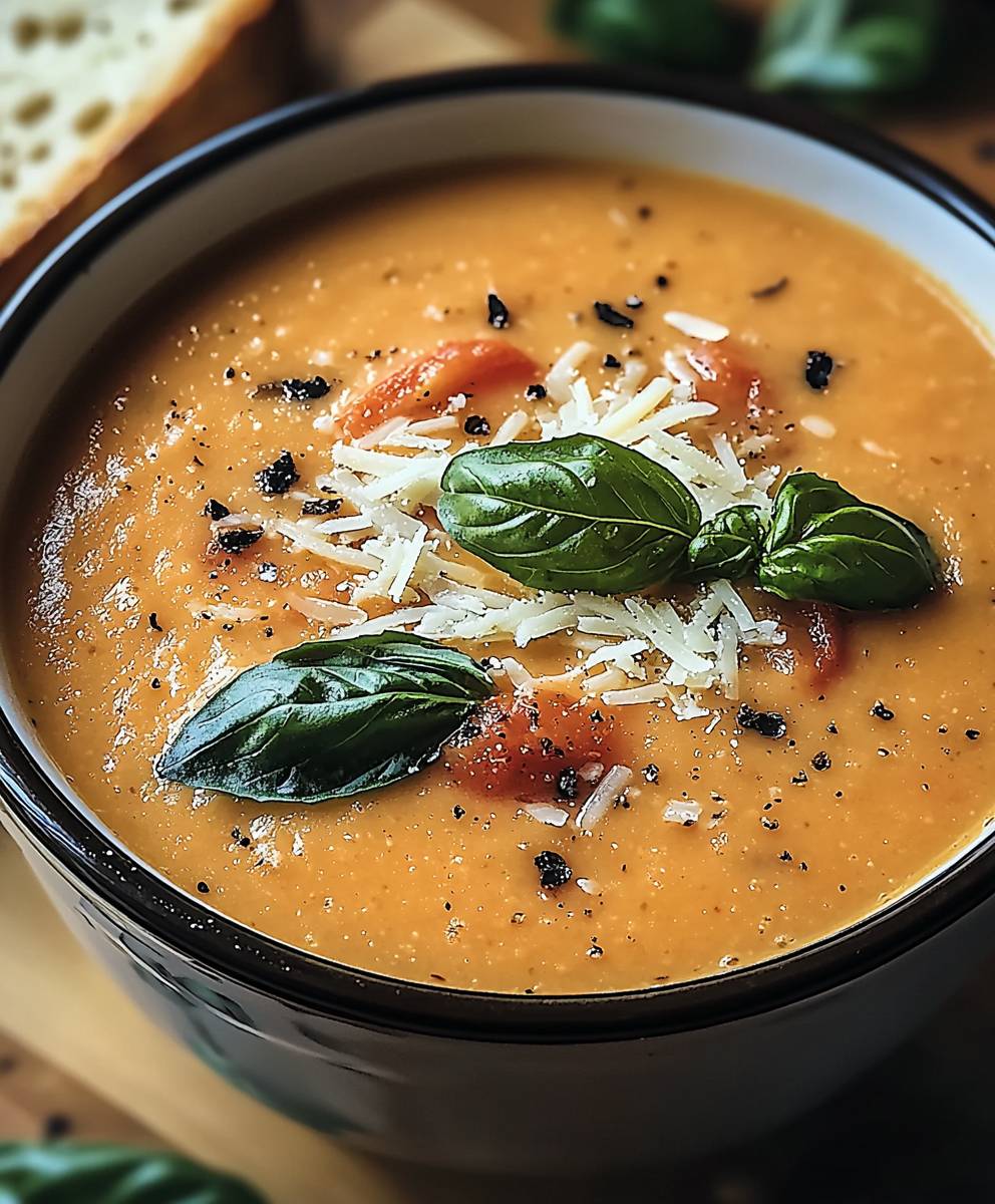 Tomato Basil Parmesan Soup