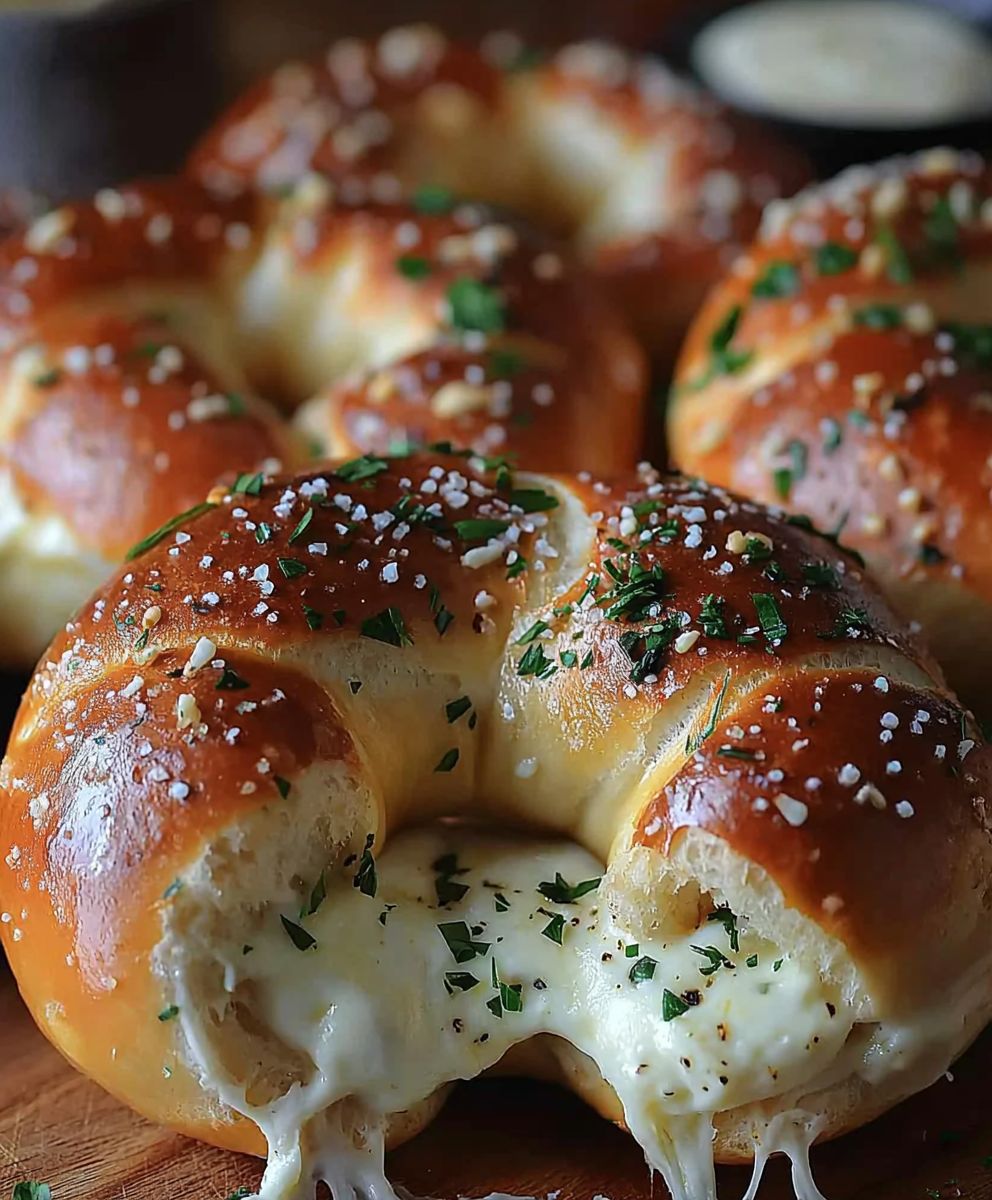 Mozzarella Stuffed Soft Pretzels