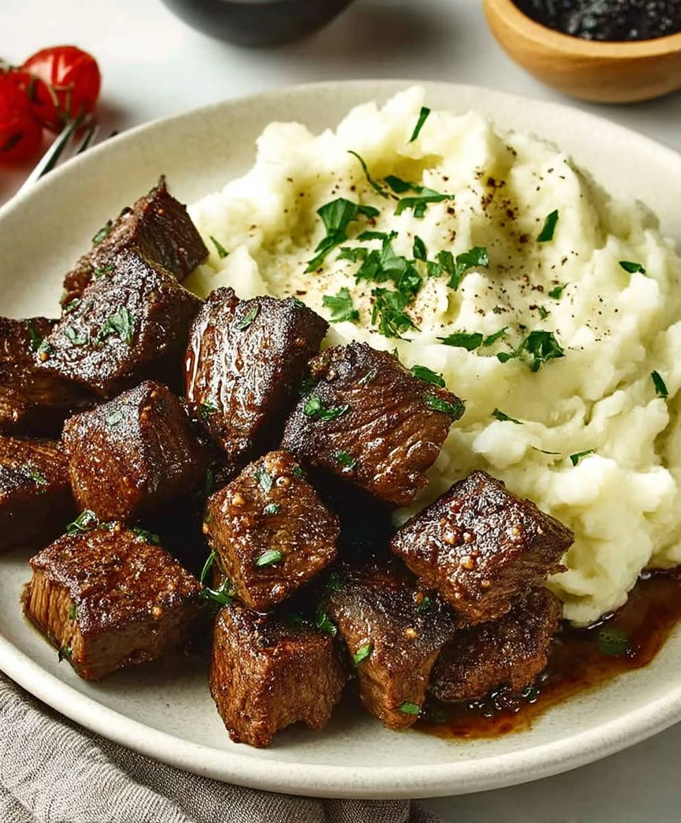 Garlic Parmesan Steak Bites