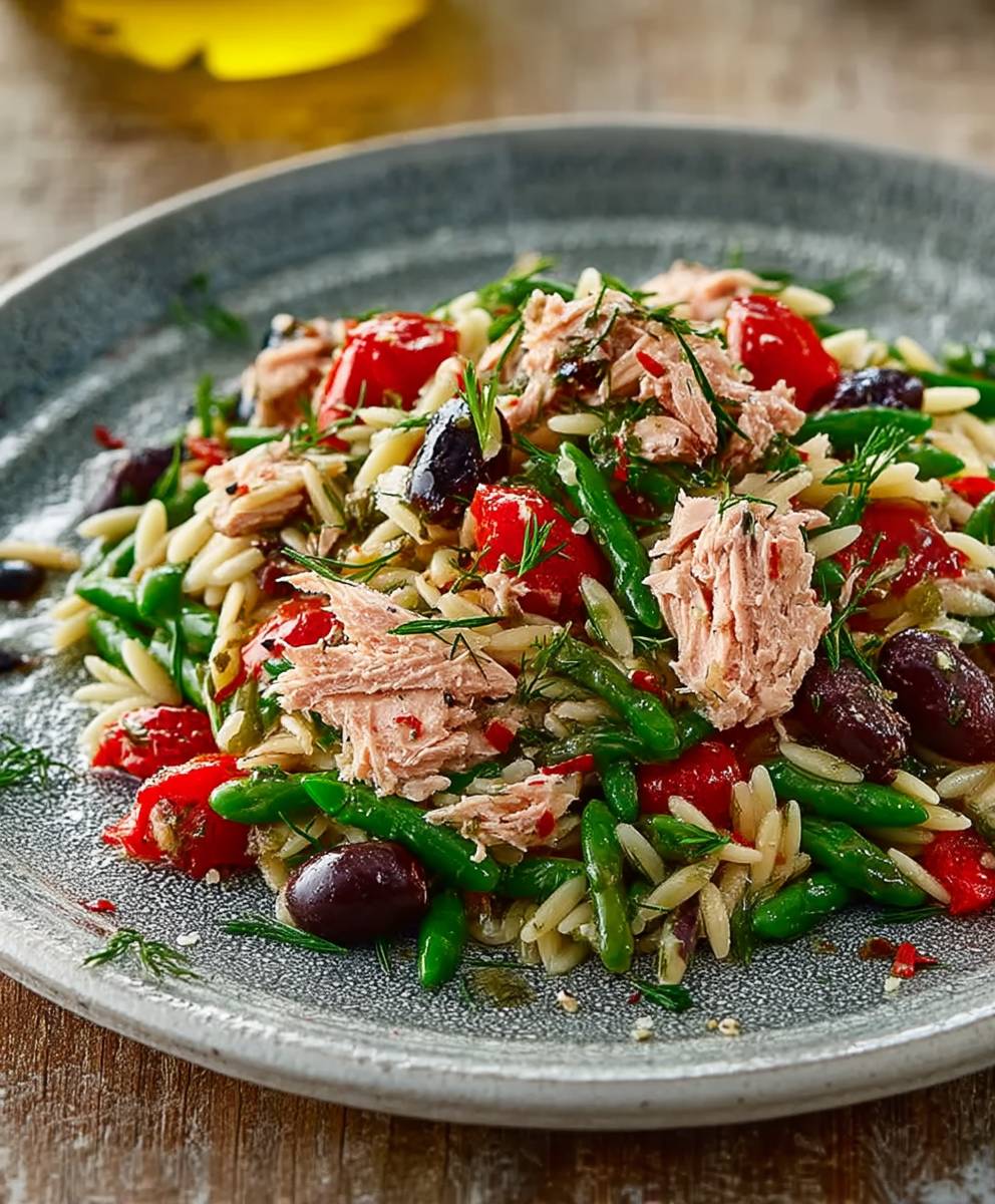 Orzo bean tuna salad