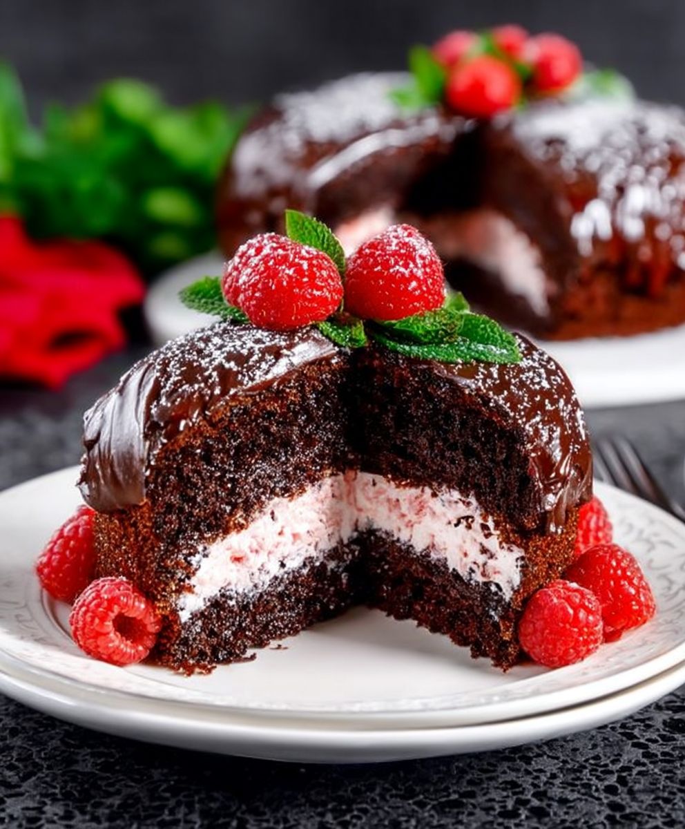 Chocolate raspberry mascarpone cake