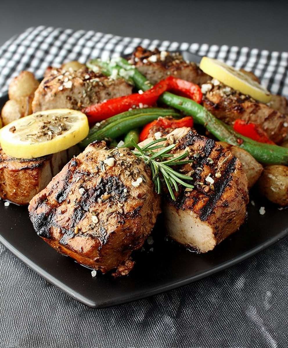 Grilled pork medallions