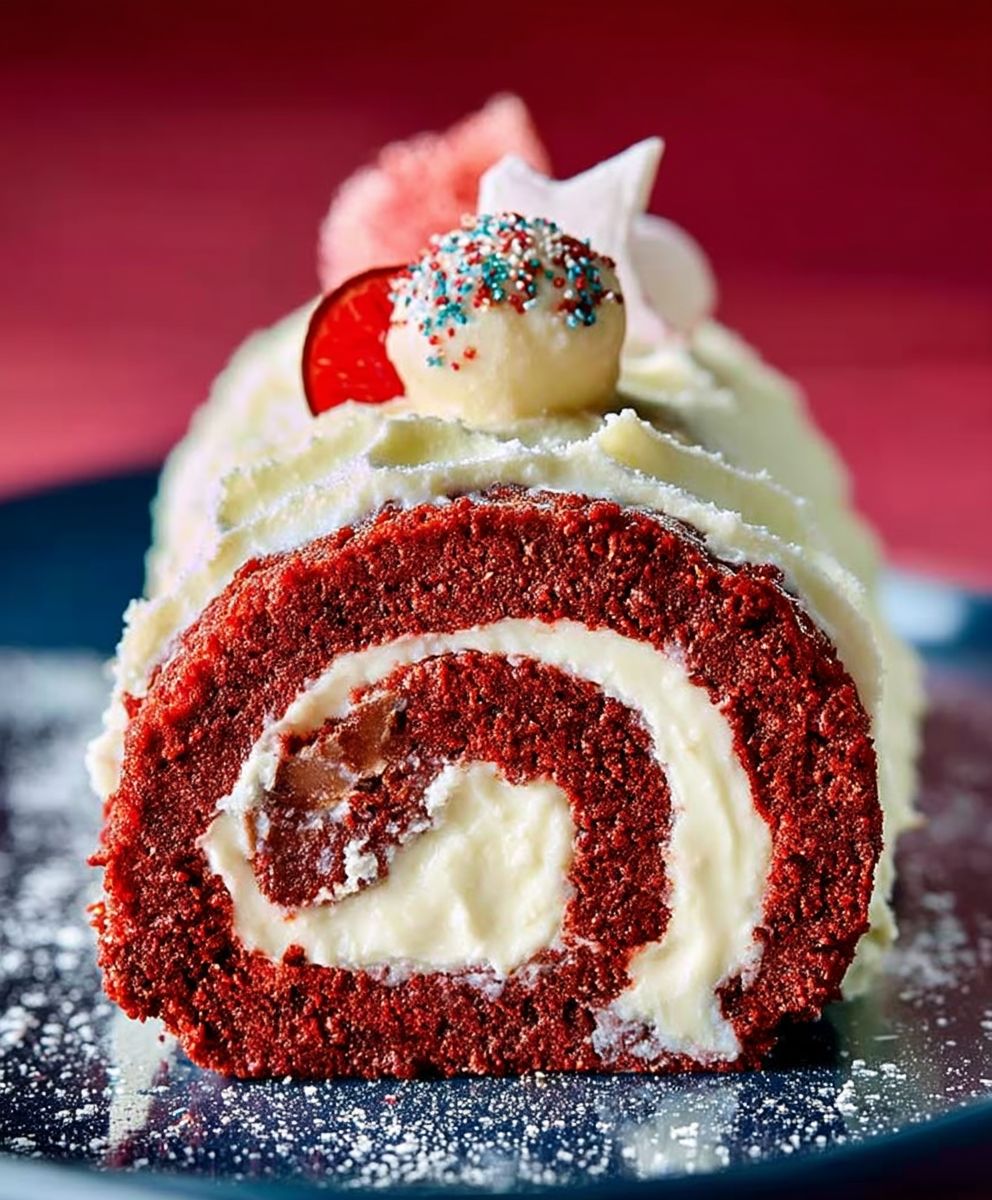 Red velvet roulade
