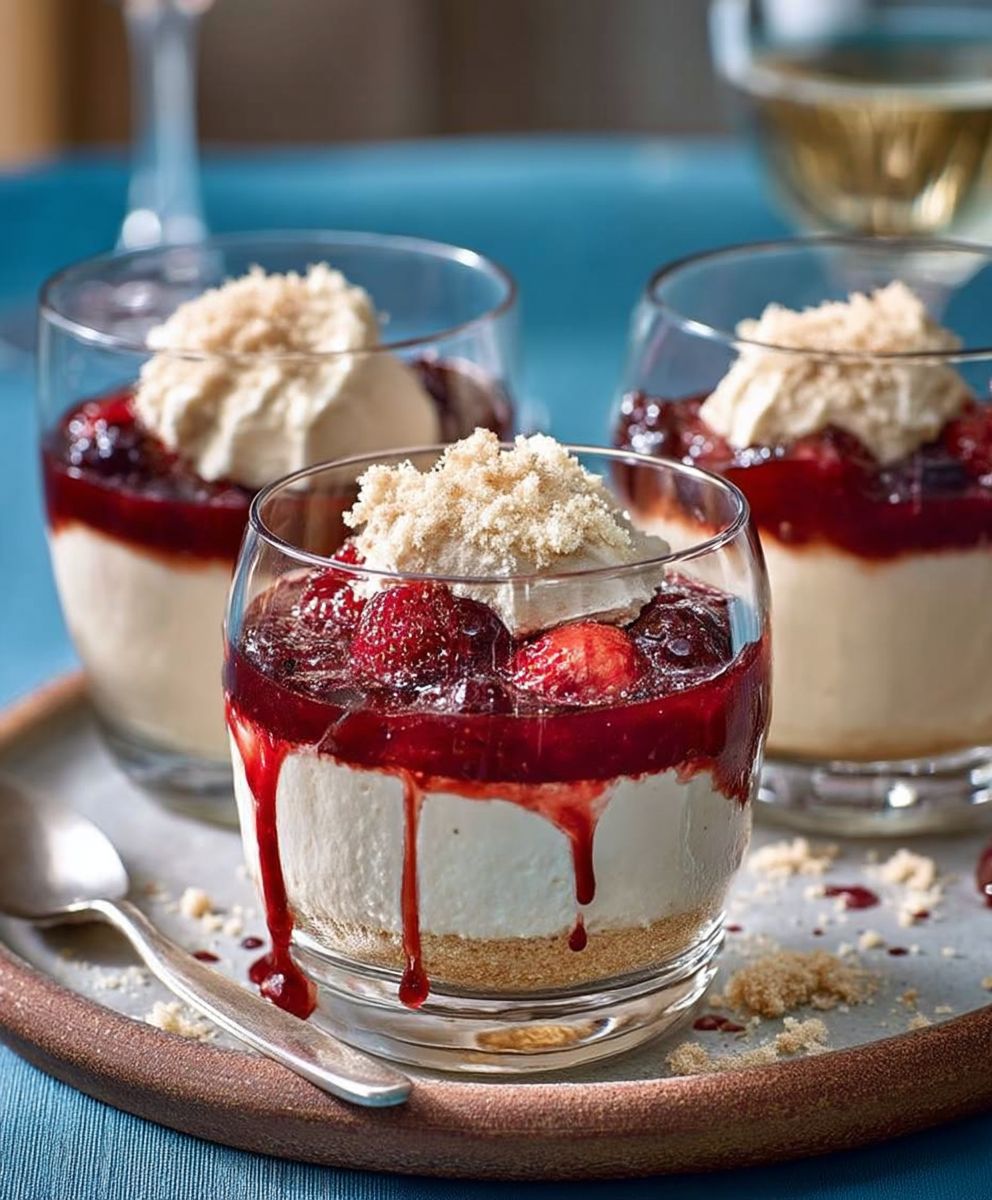White chocolate mousse forest fruits