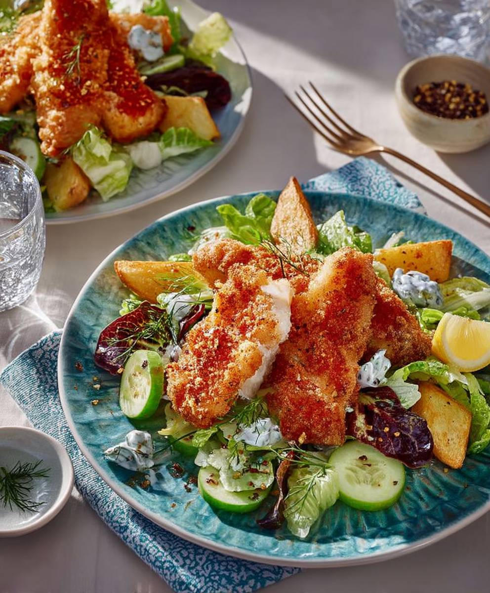 Fish and chip salad