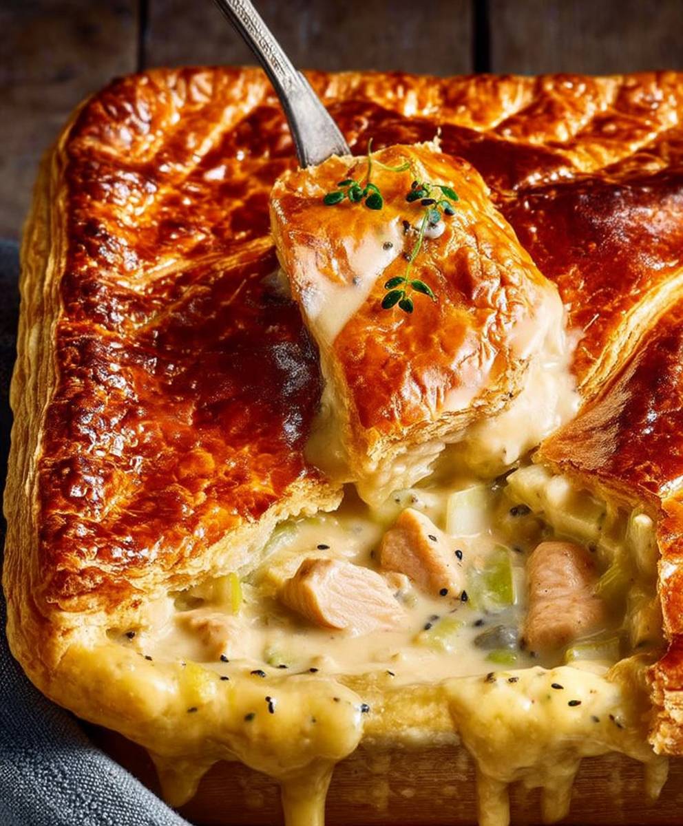 Chicken leek pie
