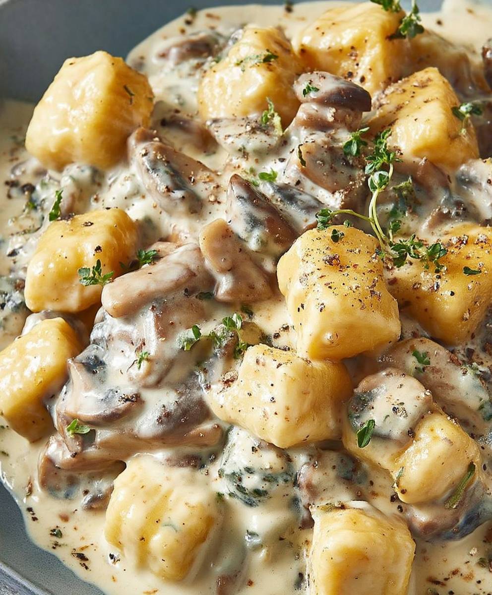 Ricotta gnocchi mushroom sauce