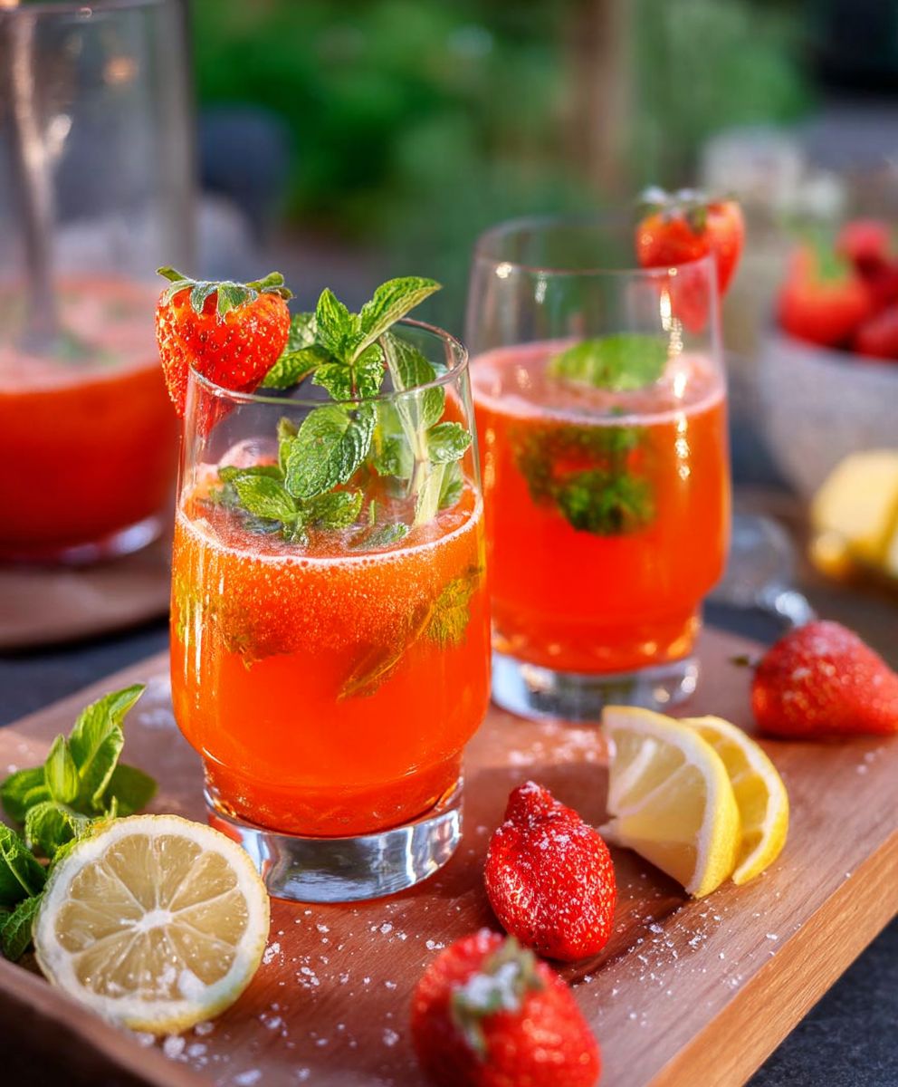 Strawberry Mint Lemonade