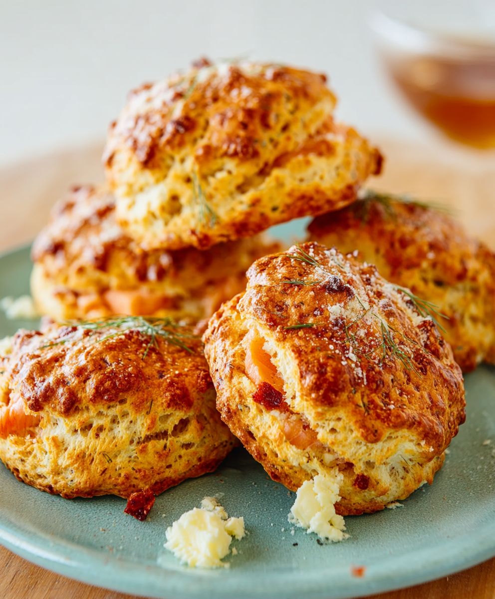 Smoked Salmon Chive Biscuits