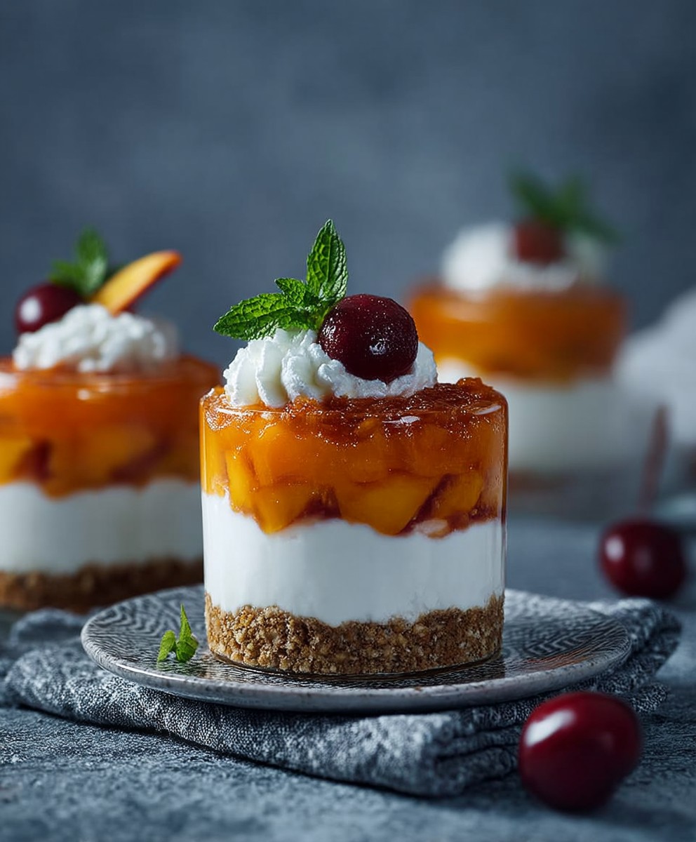 Peach cheesecake no bake