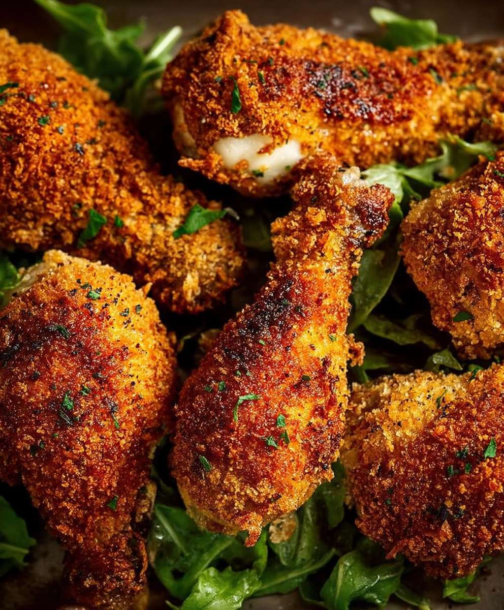 Crumbed chicken drumsticks