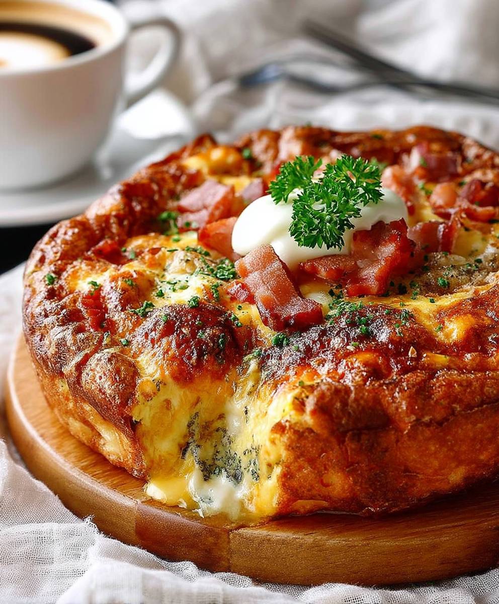 Cheese bacon strata