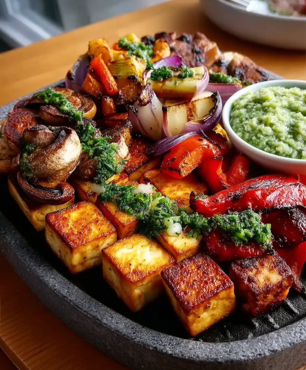 Griddle grilled tofu vegetables