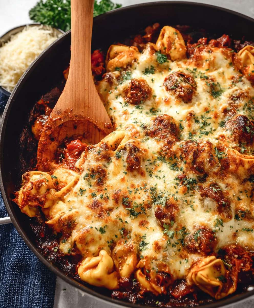 Baked tortellini one pan