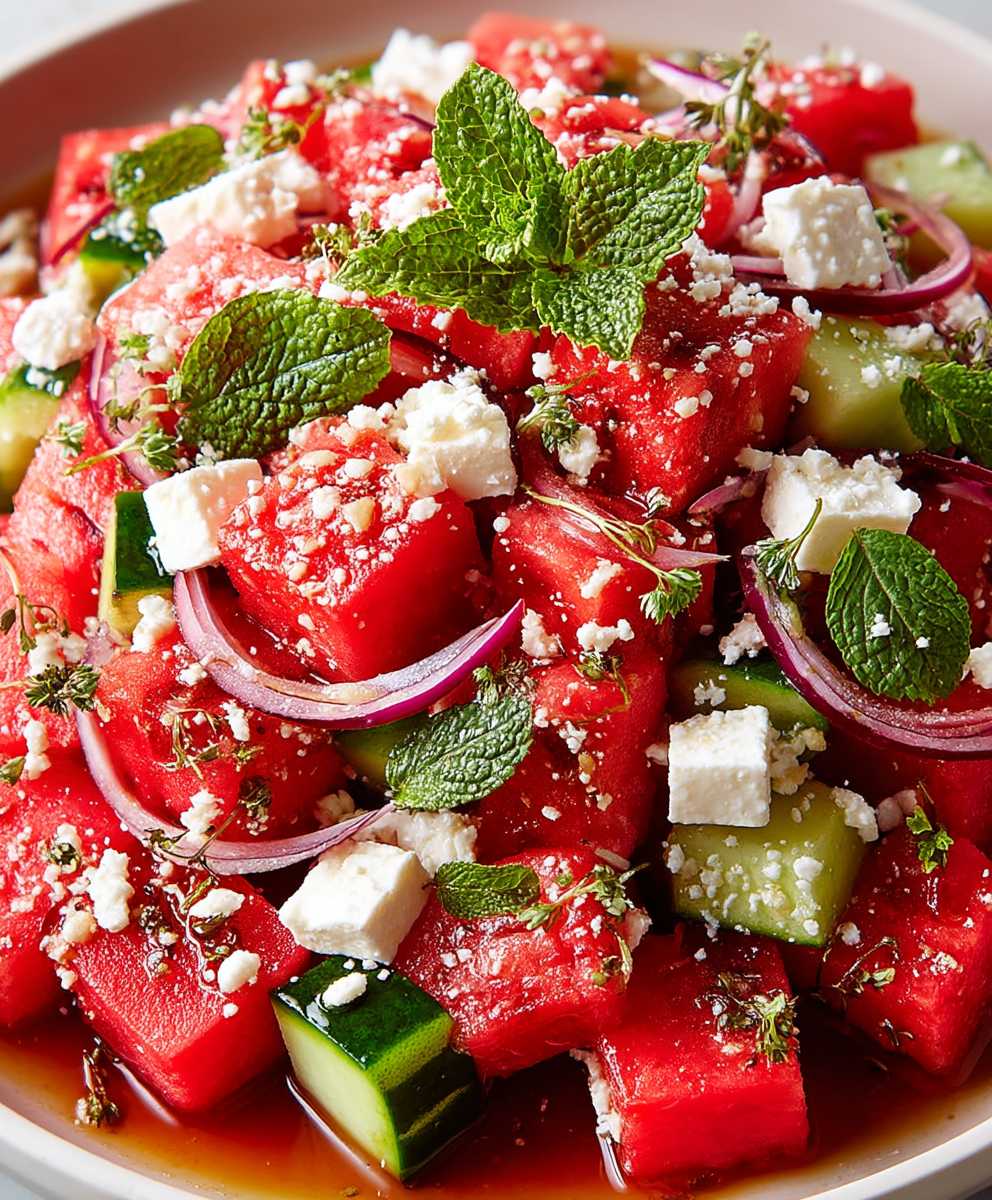 Watermelon feta salad