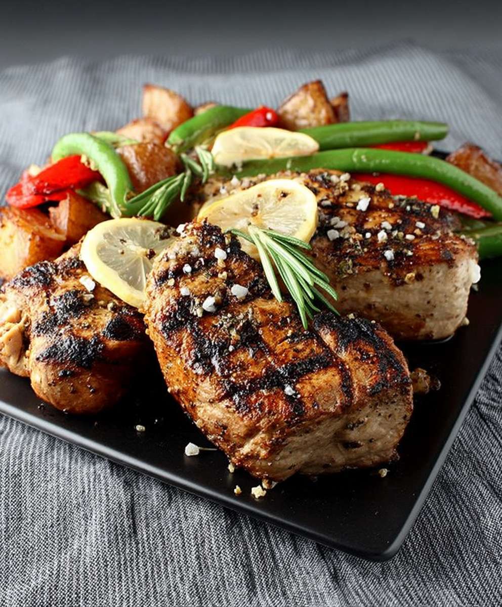 Grilled pork medallions