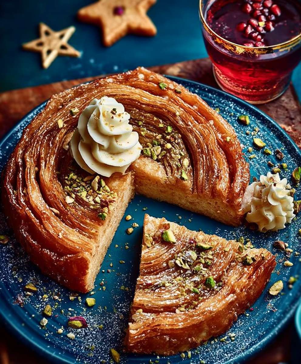 Rose pistachio cardamom cake