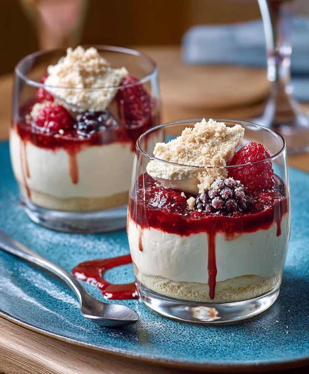 White chocolate mousse forest fruits