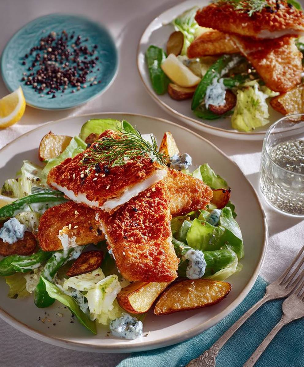 Fish and chip salad