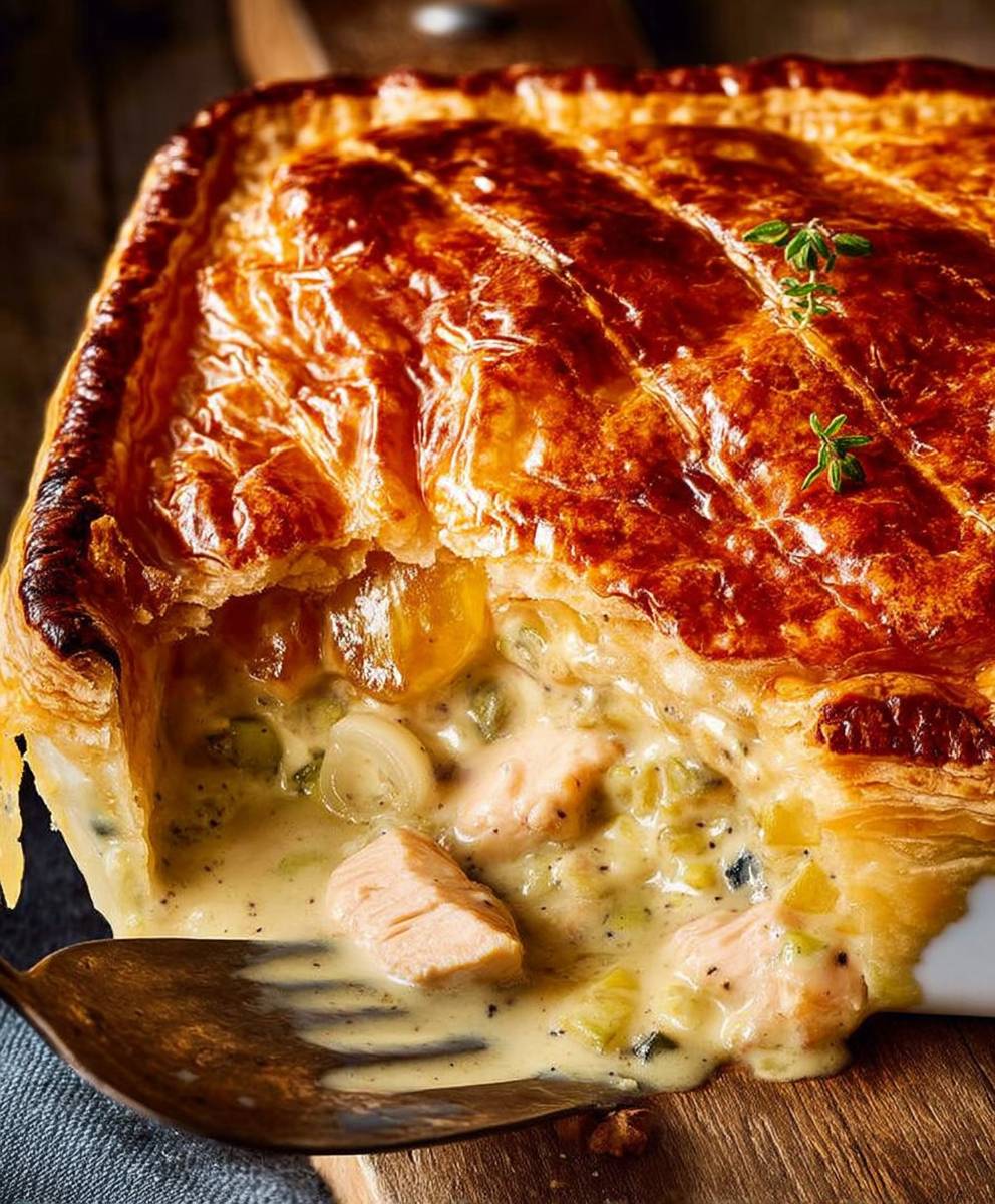 Chicken leek pie