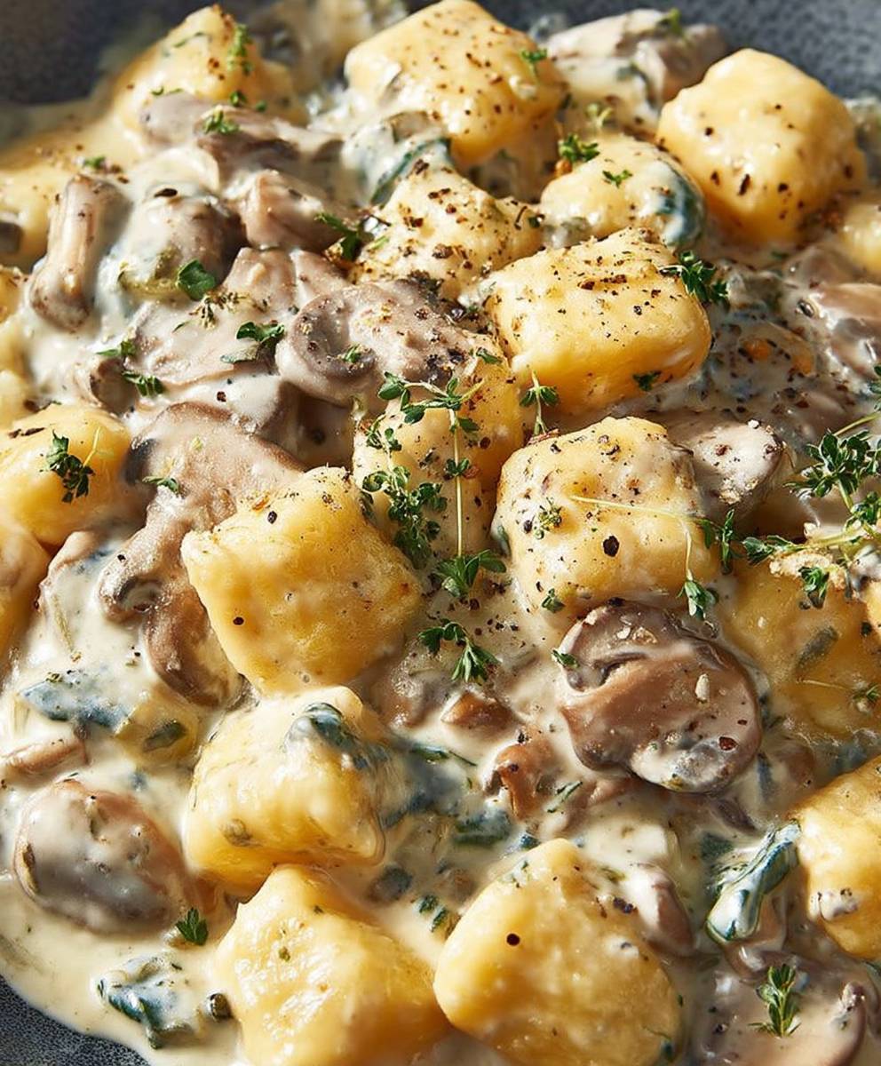 Ricotta gnocchi mushroom sauce