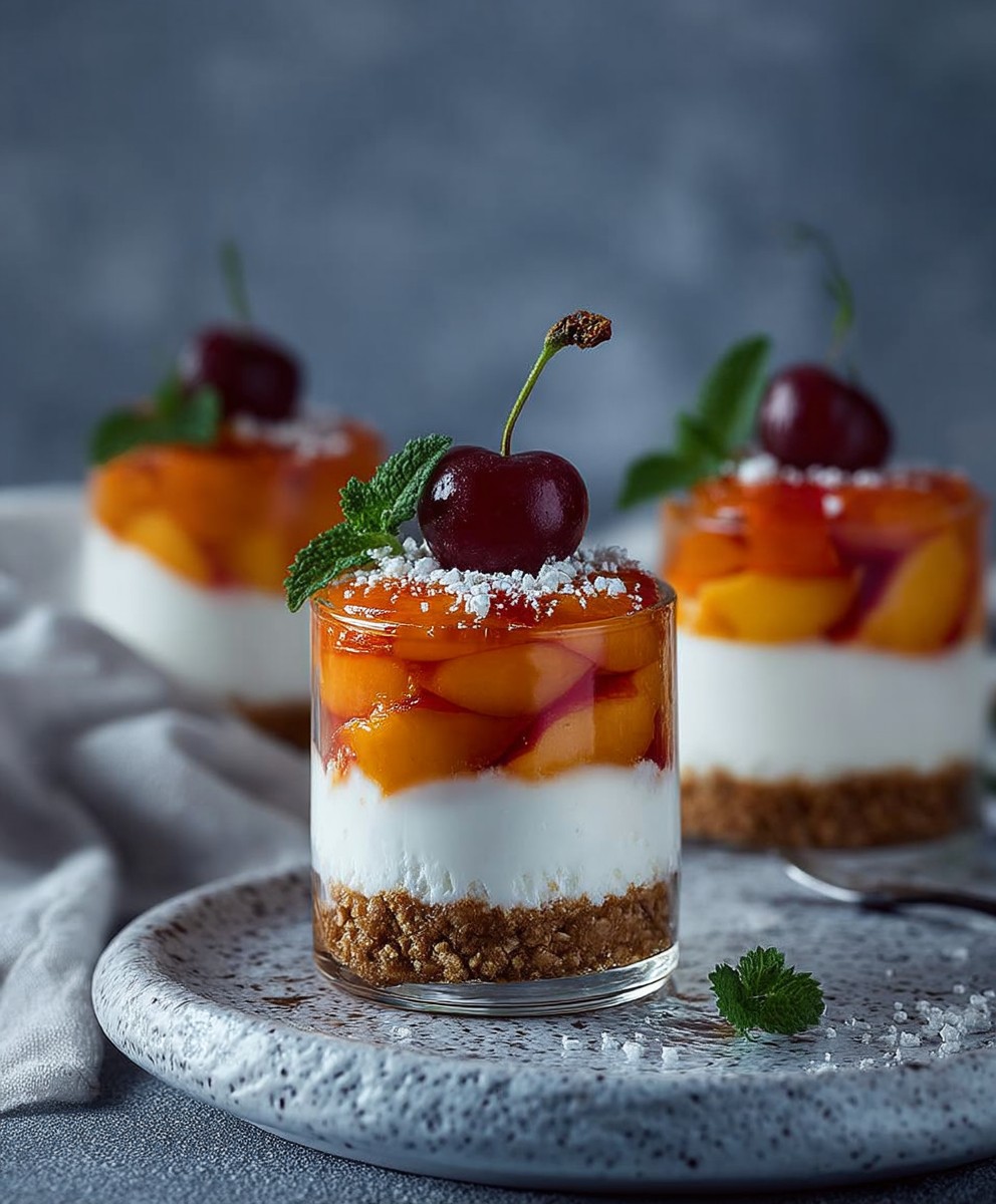 Peach cheesecake no bake