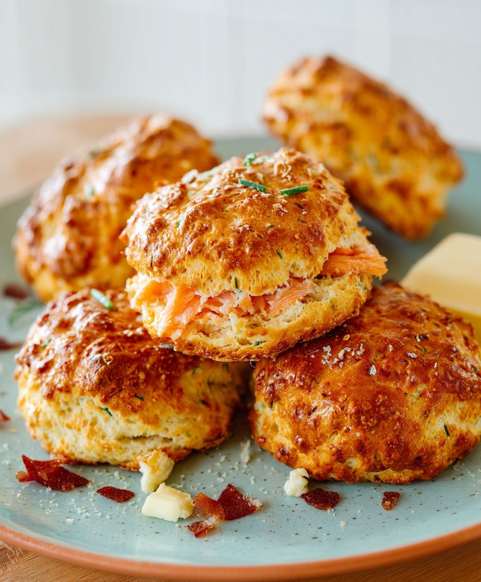 Smoked Salmon Chive Biscuits