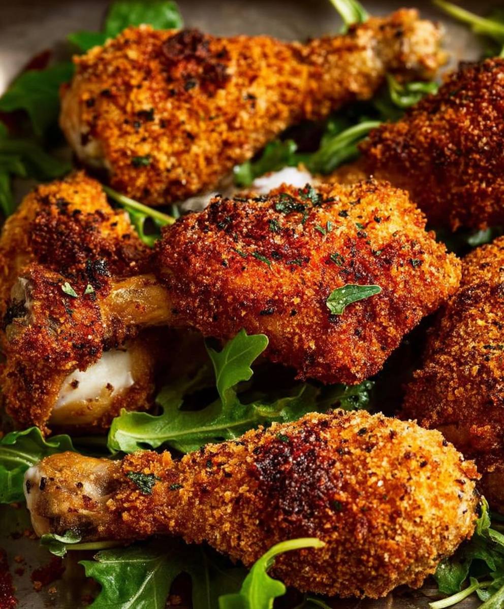 Crumbed chicken drumsticks