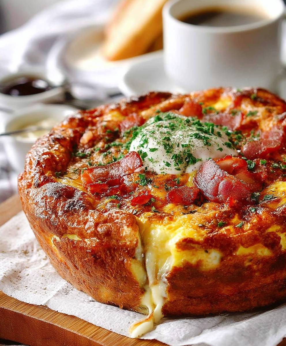 Cheese bacon strata
