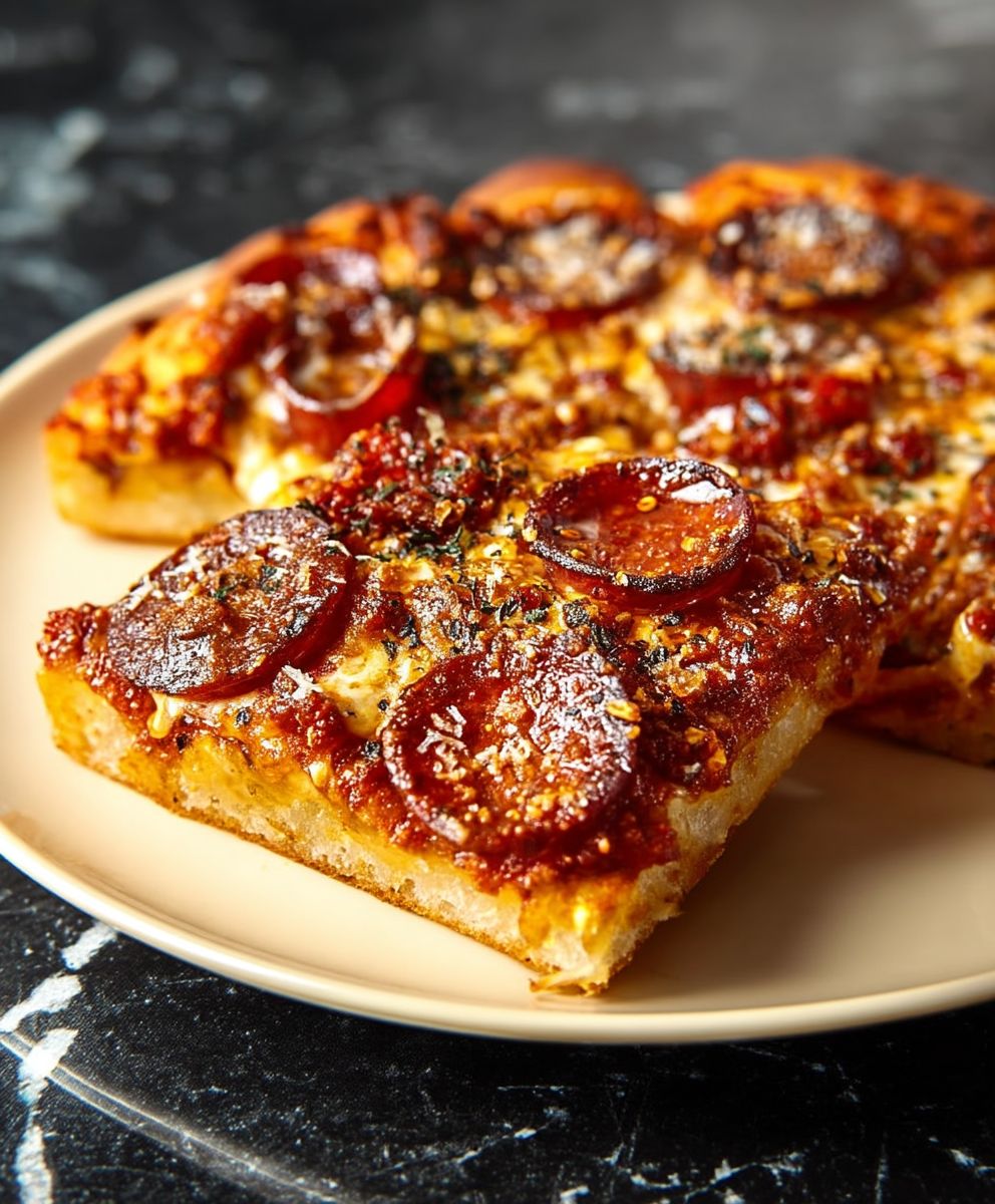 Sicilian Pizza Pepperoni Tomato Sauce