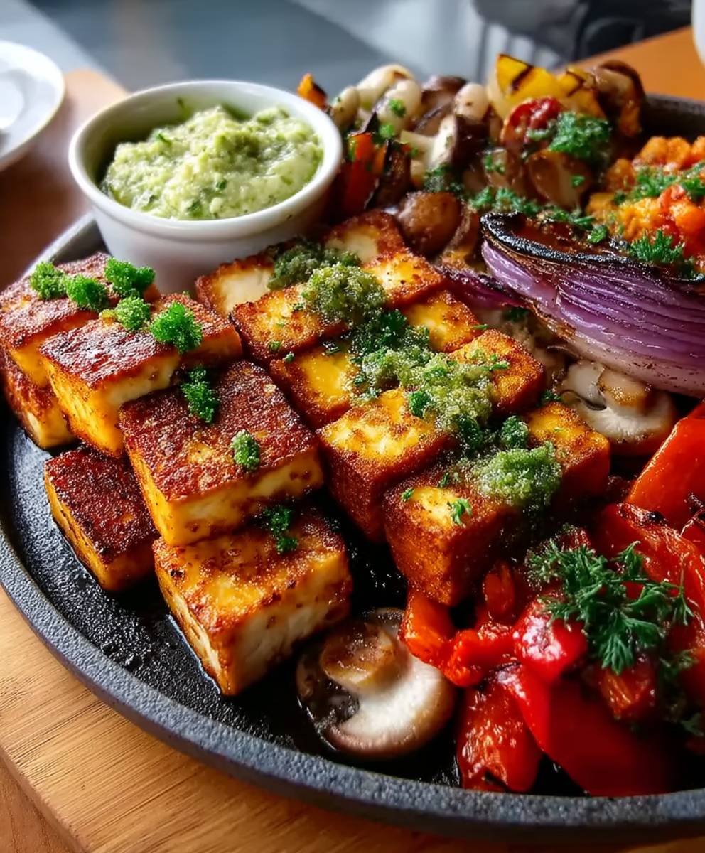 Griddle grilled tofu vegetables