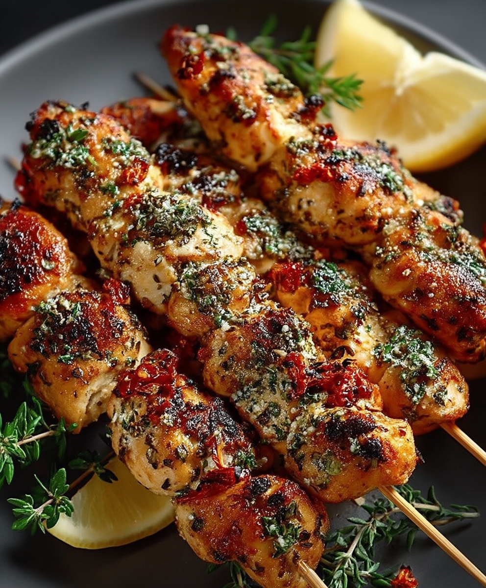 Garlic Parmesan Chicken Skewers