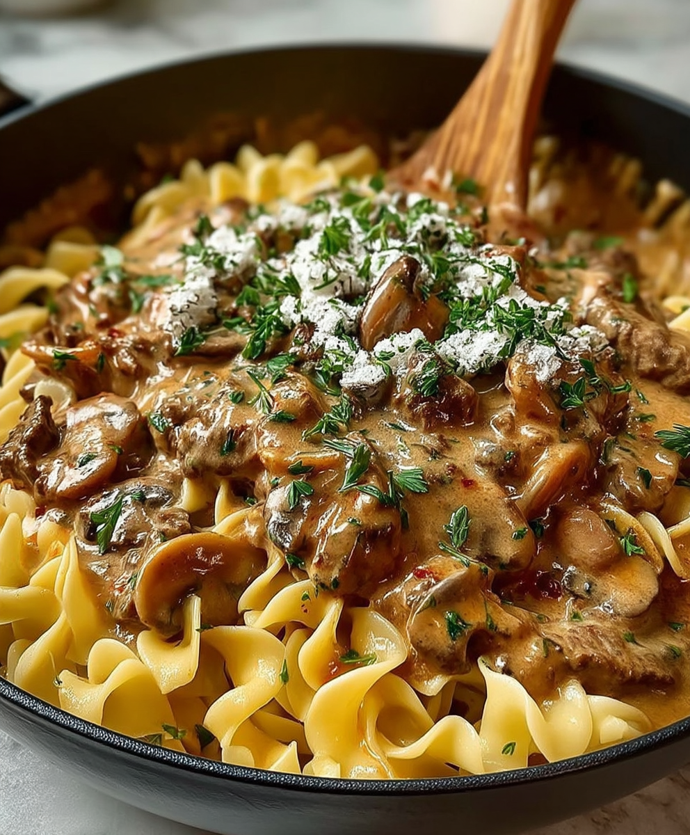 Beef Stroganoff one pot