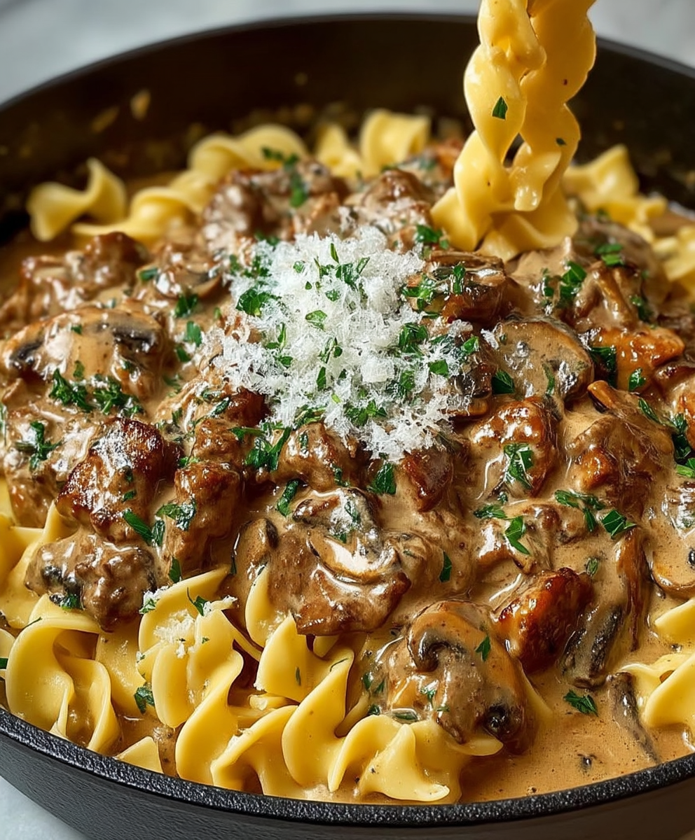 Beef Stroganoff one pot