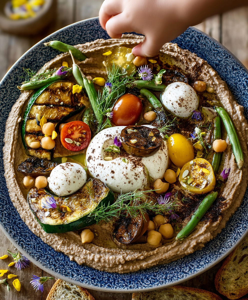 Black Garlic Hummus Platter