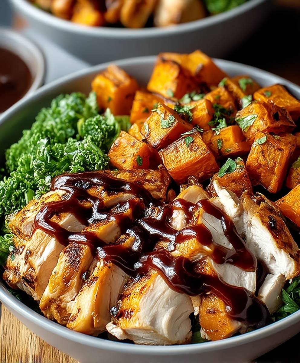 BBQ Chicken Sweet Potato Bowls