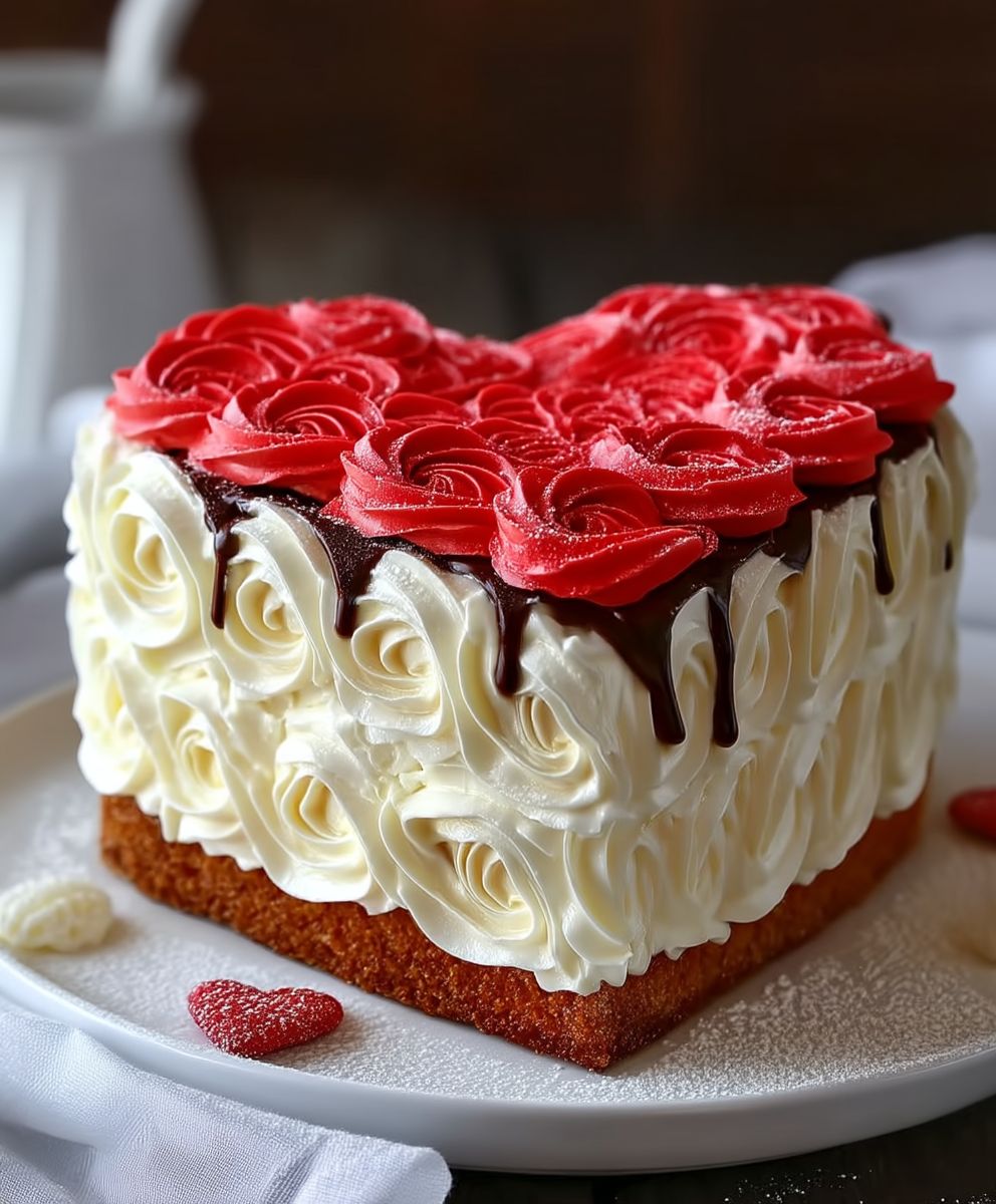 Heart Shaped Valentines Cake