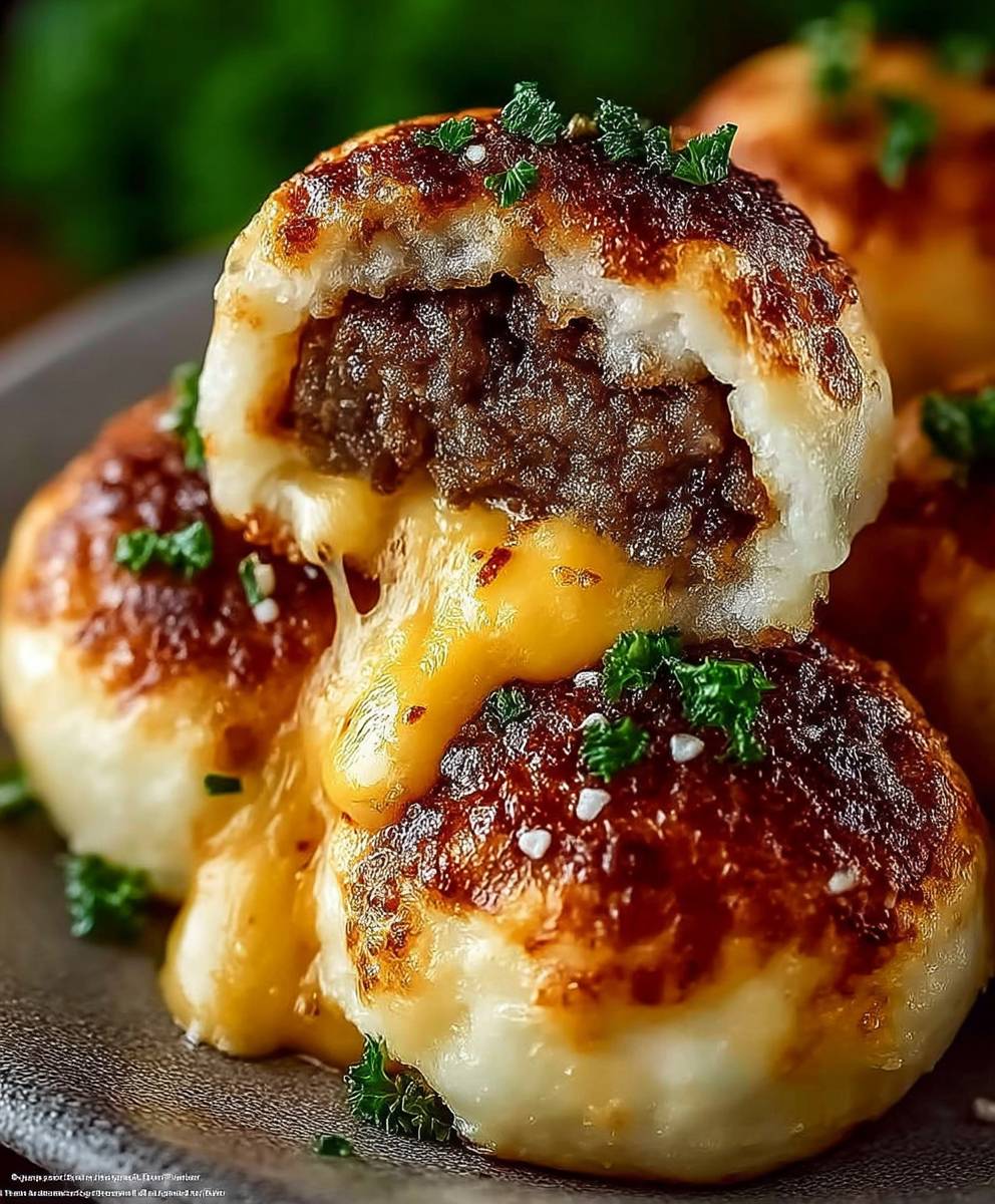Garlic Parmesan Cheeseburger Bombs