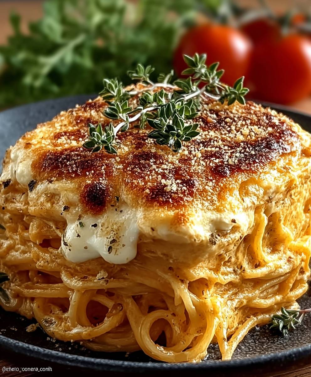 Cream Cheese Spaghetti Casserole