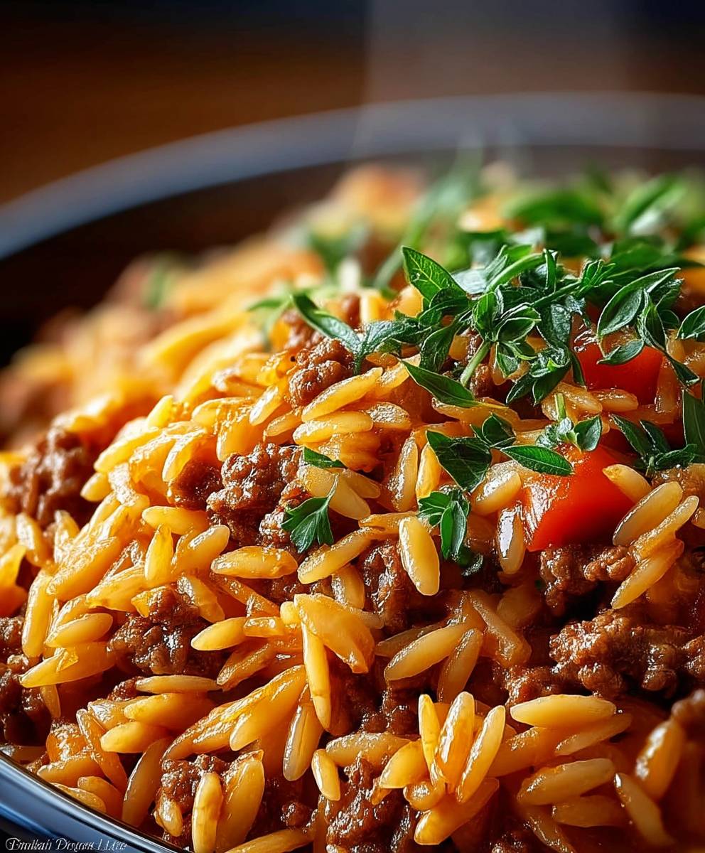 Ground Beef Orzo