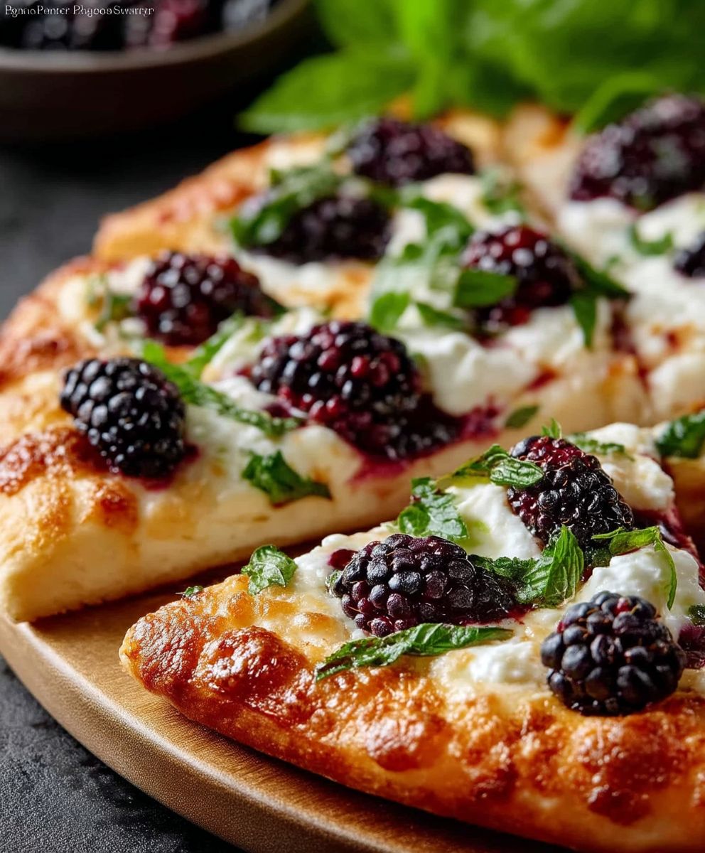 Blackberry Basil Ricotta Pizza