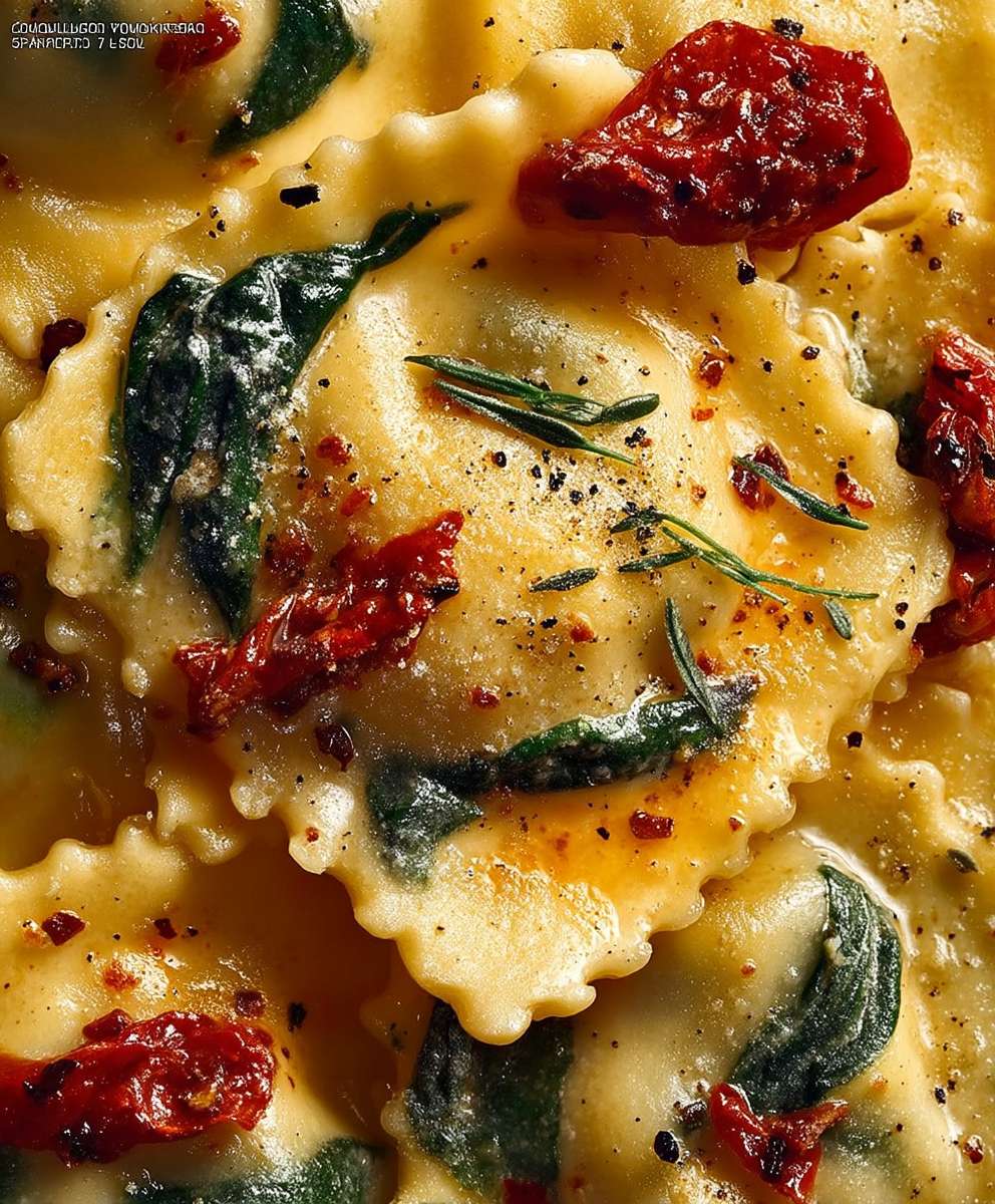 Sun dried tomato ravioli
