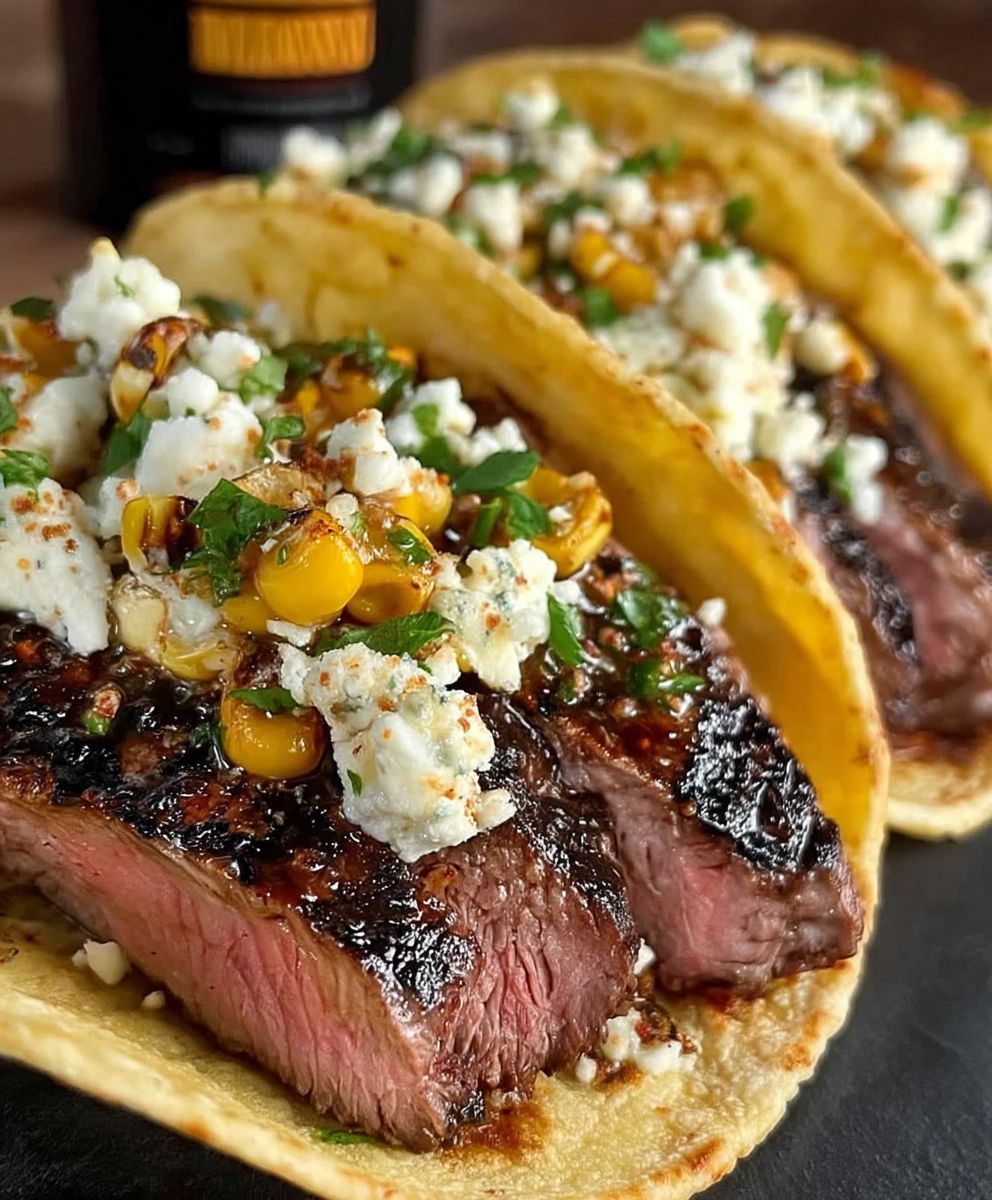 Elote Steak Tacos