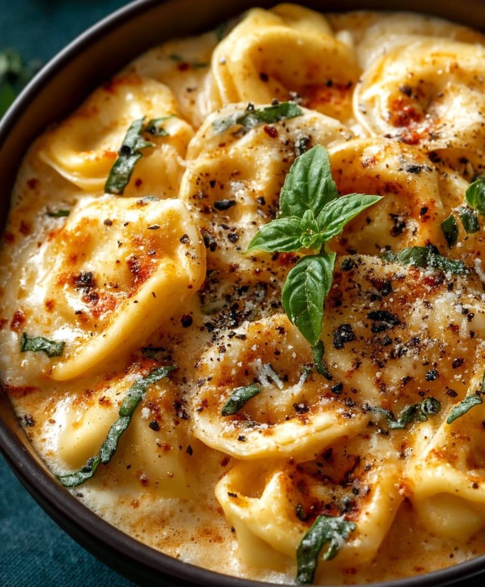 Creamy Crockpot Tortellini