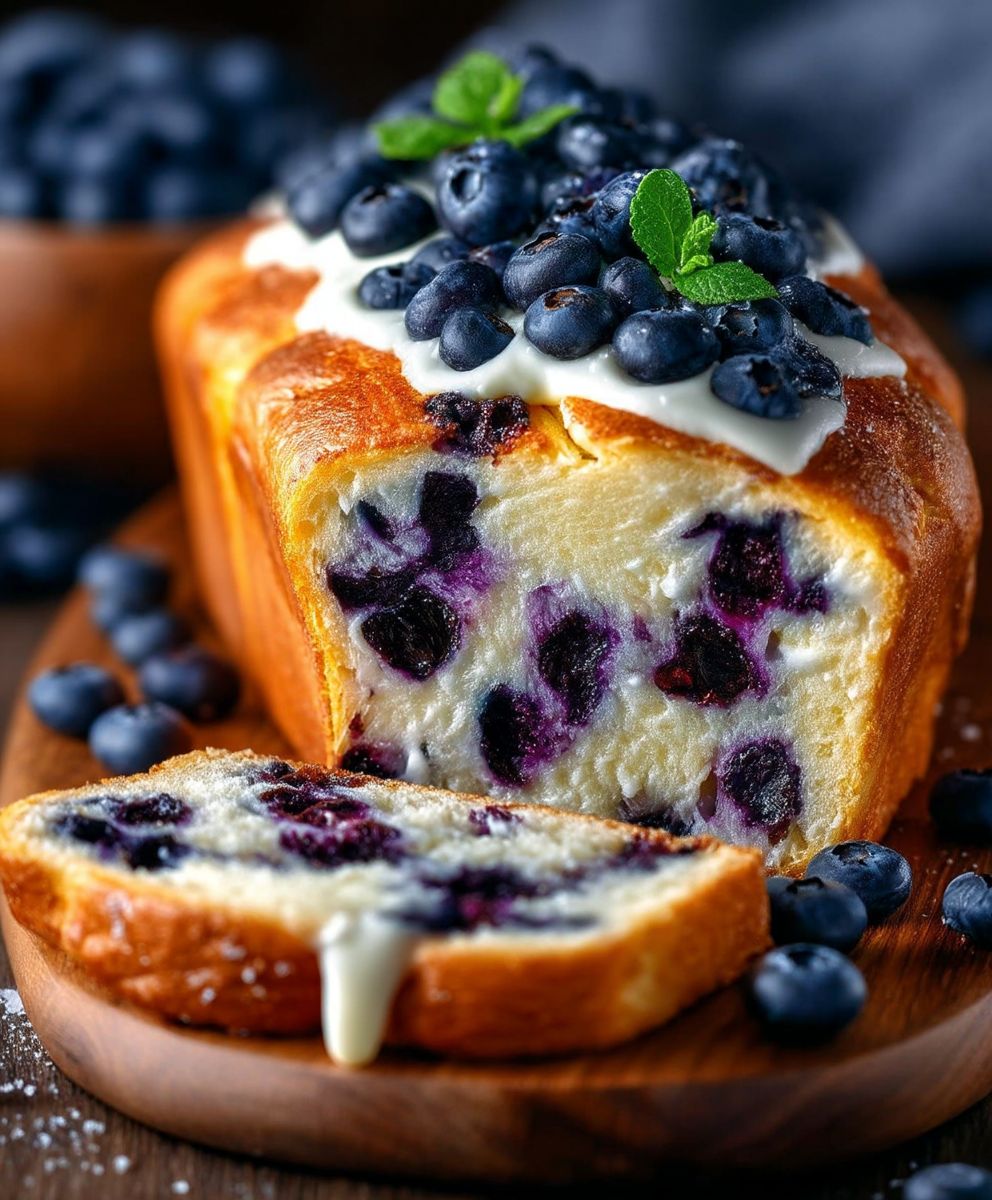 Blueberry cream cheese bread