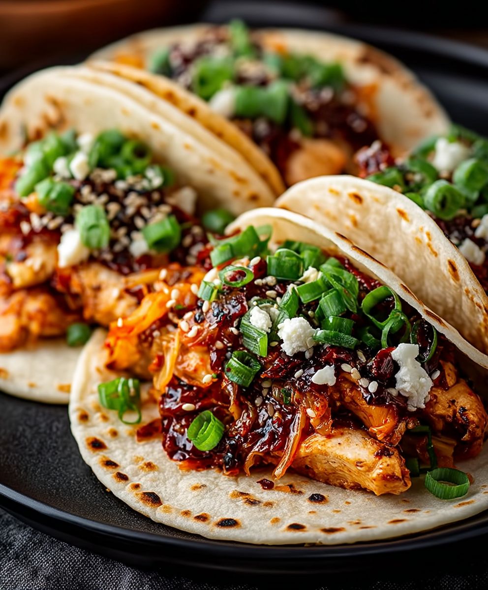 Korean chicken tacos