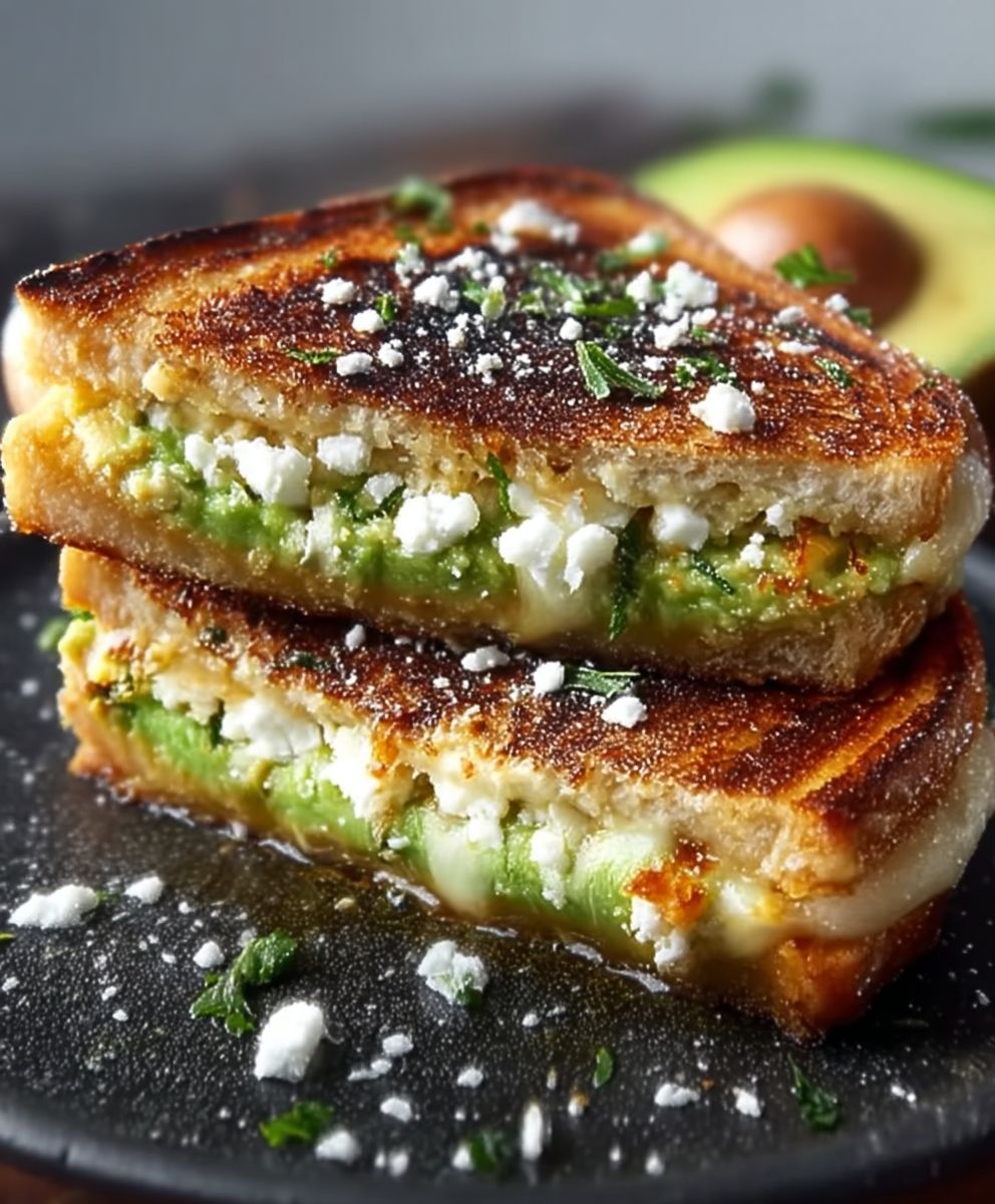 Avocado Hummus Feta Grilled Cheese